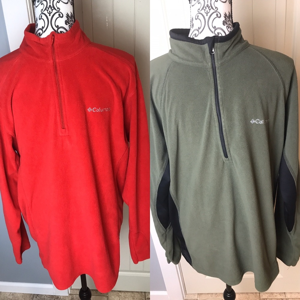2 Columbia fleece half zip ups,excellent condition